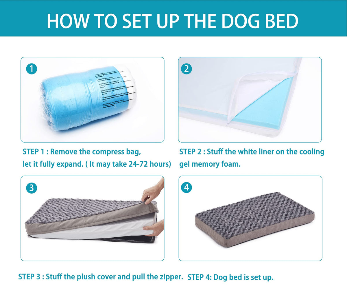 Jumbo Human Dog Bed (Rose Plush / XXX-Large-50"x 34" x 5")