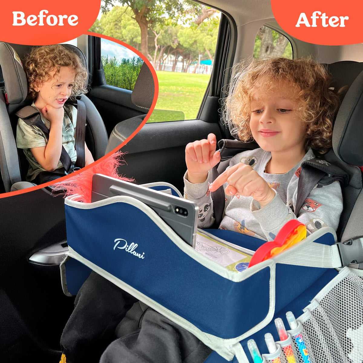 Kids Travel Tray for Car (Blue)