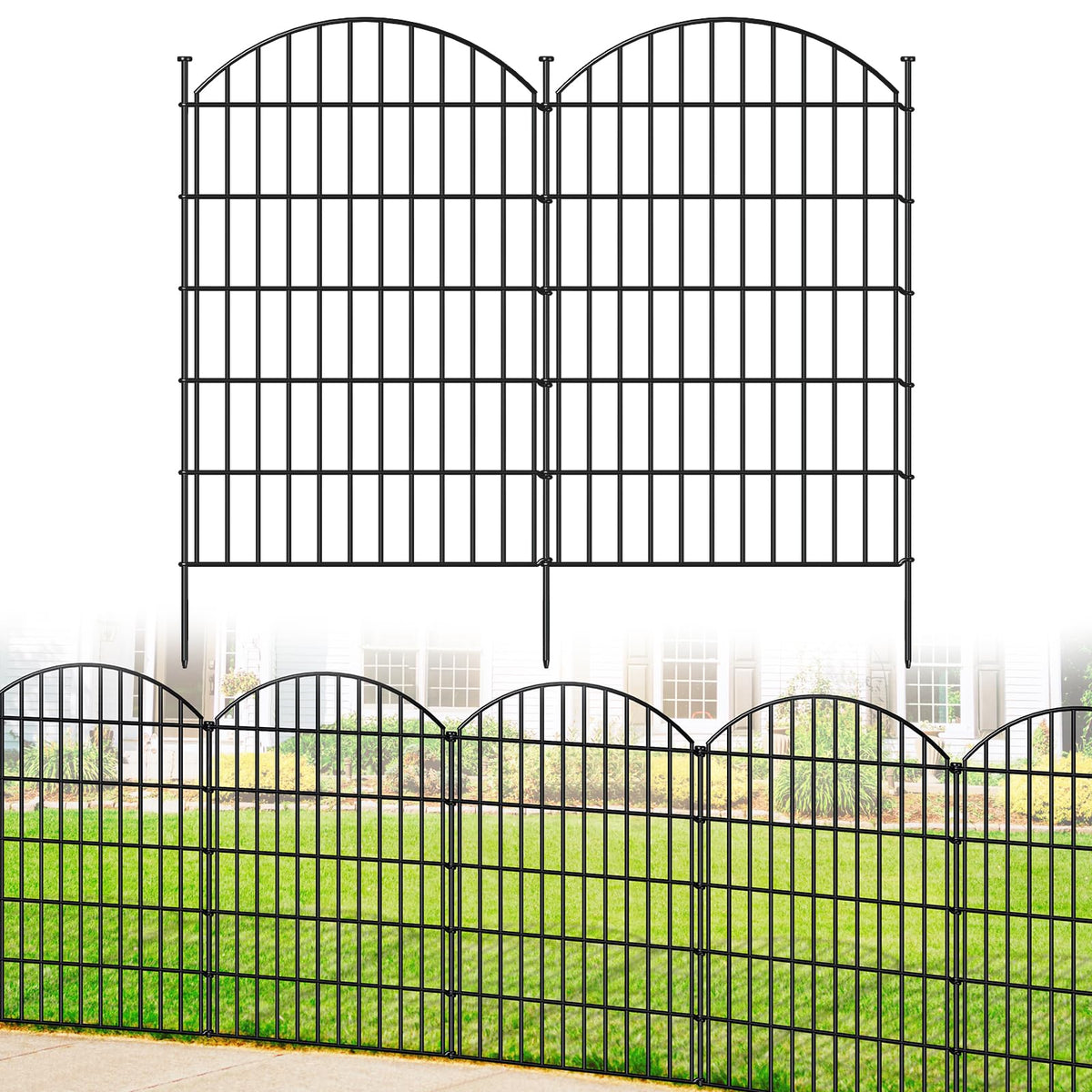 Metal Garden Fence 42 in x 23.3 ft (42"Hx23.3ft (10Panels))