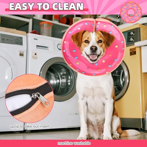 Inflatable Dog Cone Collar Alternative After Surgery (Doughnut Pink / XL (Neck:18-21in))