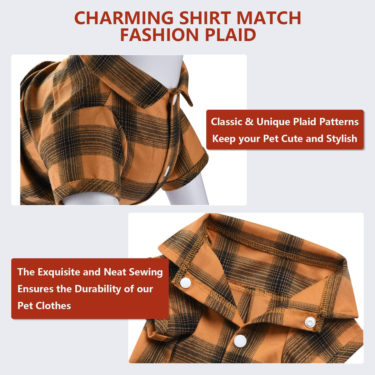 Dog Shirt Plaid Dog Clothes for Medium Large Dogs Boy Girl Soft Pet T (6XL-(70~95lb)-Chest~39" / Yellow)