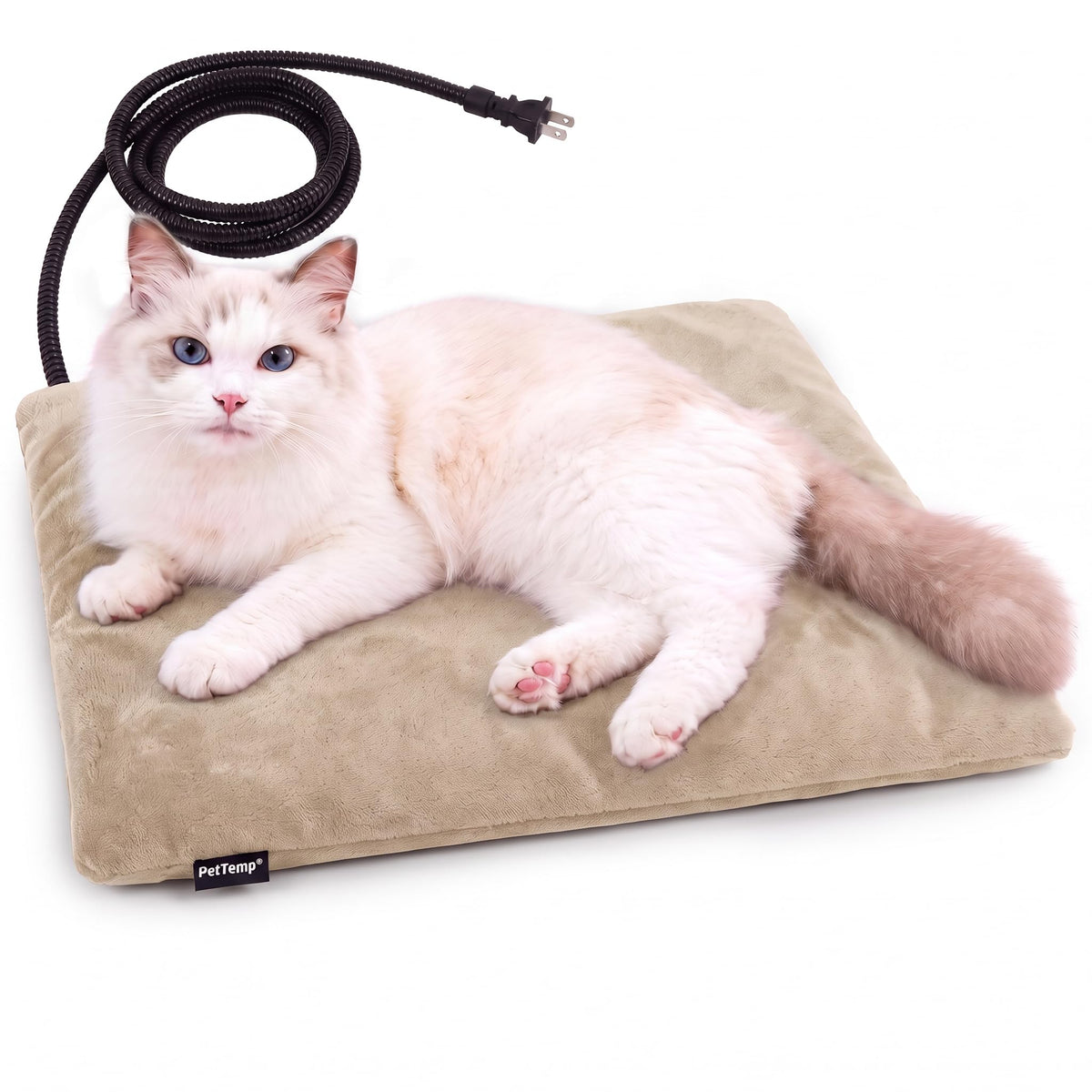 Cat Heating Pad (Beige / Small: 16" x 13" x 1.6")