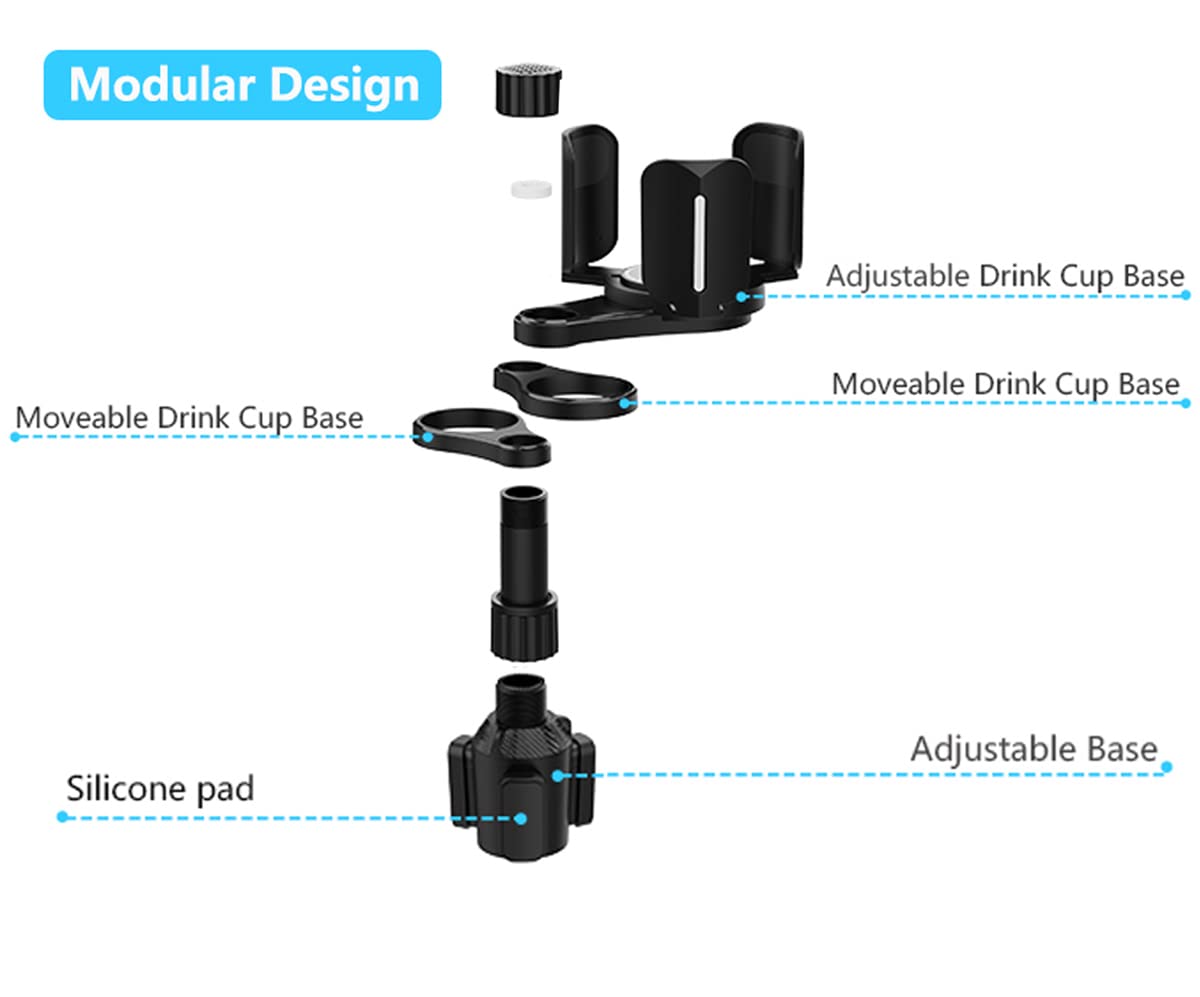 3 in 1 Car Cup Holder Expander with Adjustable Base (B03)