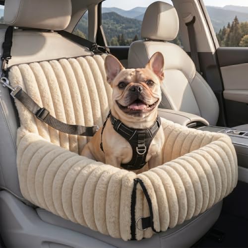 6-in-1 Dog Car Seat for Small/Medium Dogs up to 23 lbs, Brown (Brown)