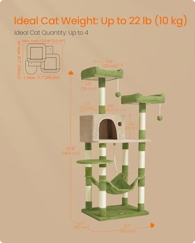 Cat Tree 55.8 (Grass Green + Camel Brown)
