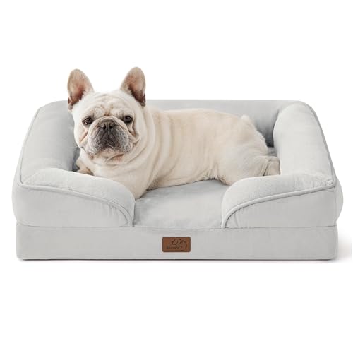 Orthopedic Dog Beds for Medium Dogs Washable Original Design (Ether Grey / 28"l X 23"w X 6.5"th)