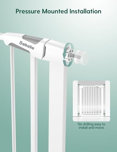 Bebelio 26 28.5" Narrow Baby Gate (White / 30" Tall, 26-28.5" Wide)