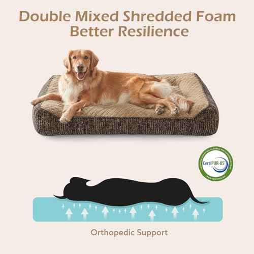 Extra Large Orthopedic Dog Beds Large Sized Dog (XXL(48"L x 34.5"W x 10"Th) / Brown)