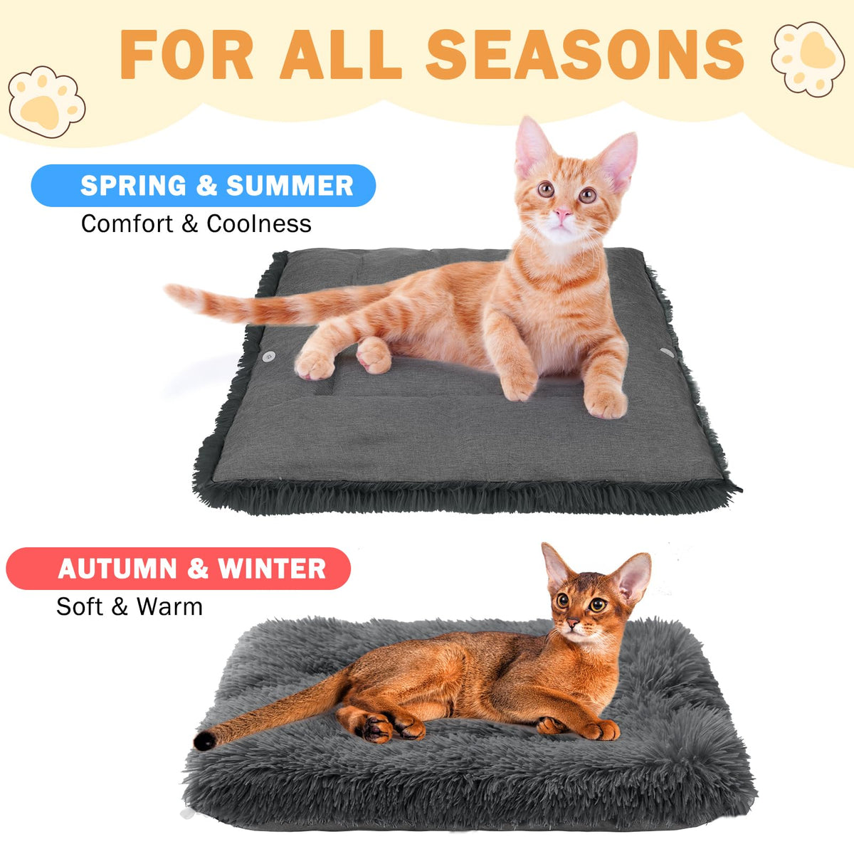 Self Warming Cat Bed (Dark Grey / M: 20"x24")