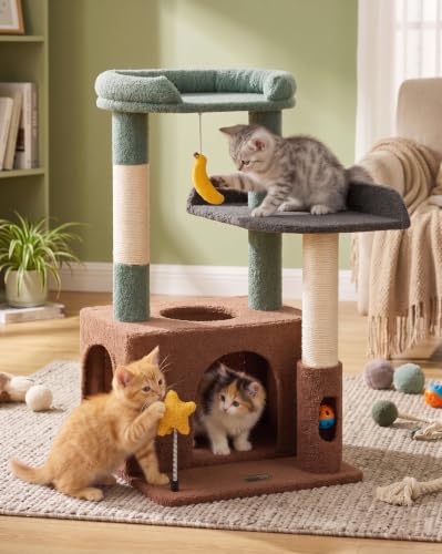 Small Cat Tree for Kittens (Olive Green / Small 30")