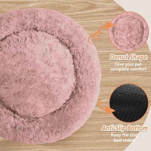 Calming Dog Beds Extra Large Sized Dog (Dark Pink / 45.0"L x 45.0"W x 10.0"Th)