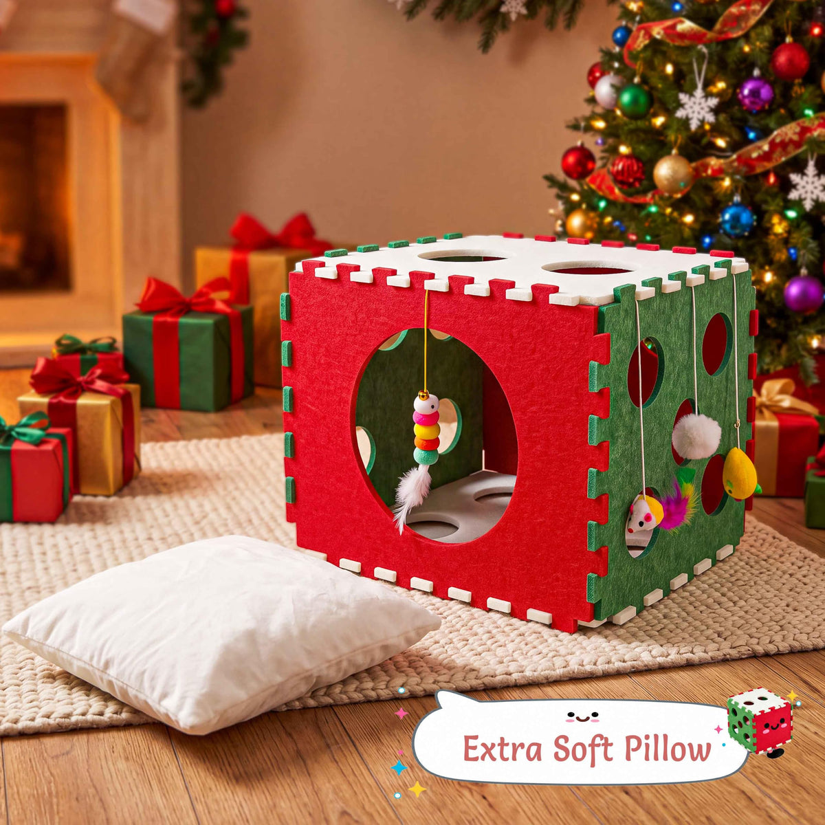 41 Pcs Christmas Cat Toys for Indoor Cats (Neutral)
