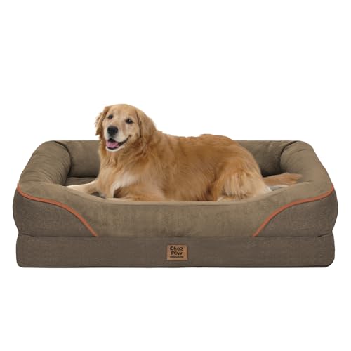 Waterproof Orthopedic Dog Bed for Large and Extra Large Dogs (Coffee / 42"L x 30"W x 7.5"Th)