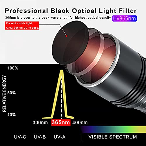 365NM Pro Flashlight (Black and Silver)