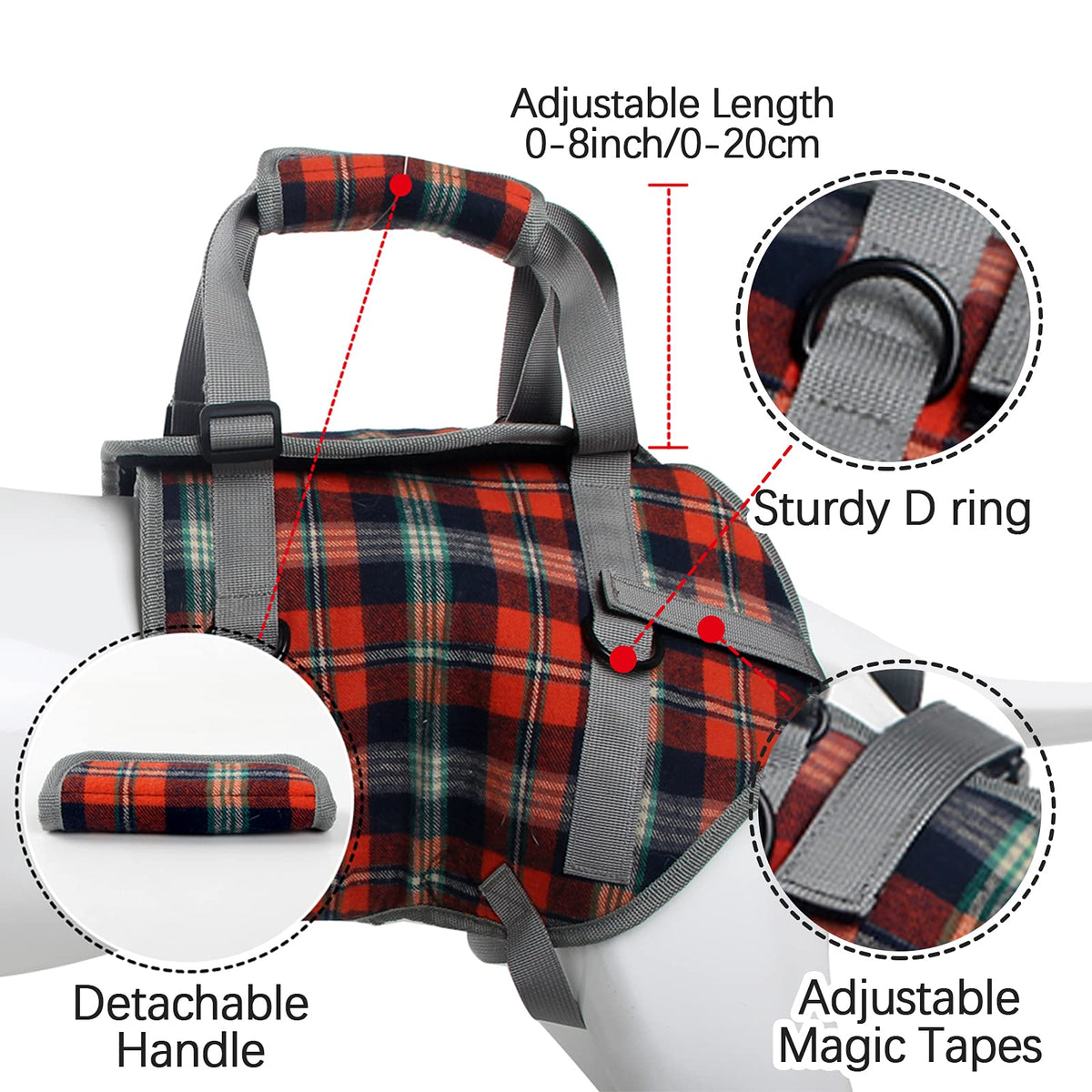 Dog Lift Harness (Large / Hind Legs-Orange)