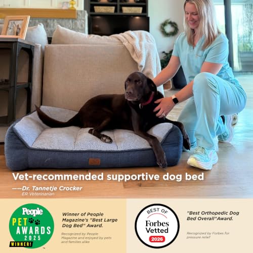 SupportMax® Extra Thick Orthopedic XL Dog Bed for Extra Large Dogs (Grey / 45"l X 32"w X 9.5"th)