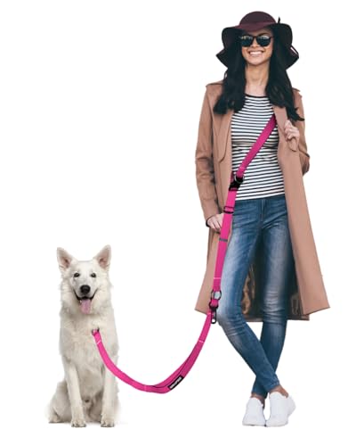 Hands Free Dog Leash (RoseRed / Large-5.9-9.5ft)