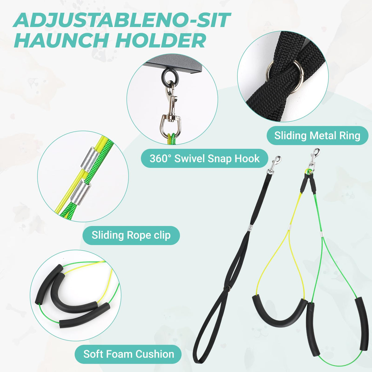 Adjustable Dog Grooming Arm with Heavy (Teal / Small)