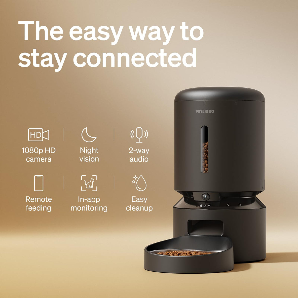 Automatic Cat Feeder with Camera (Black / 5l-camera)