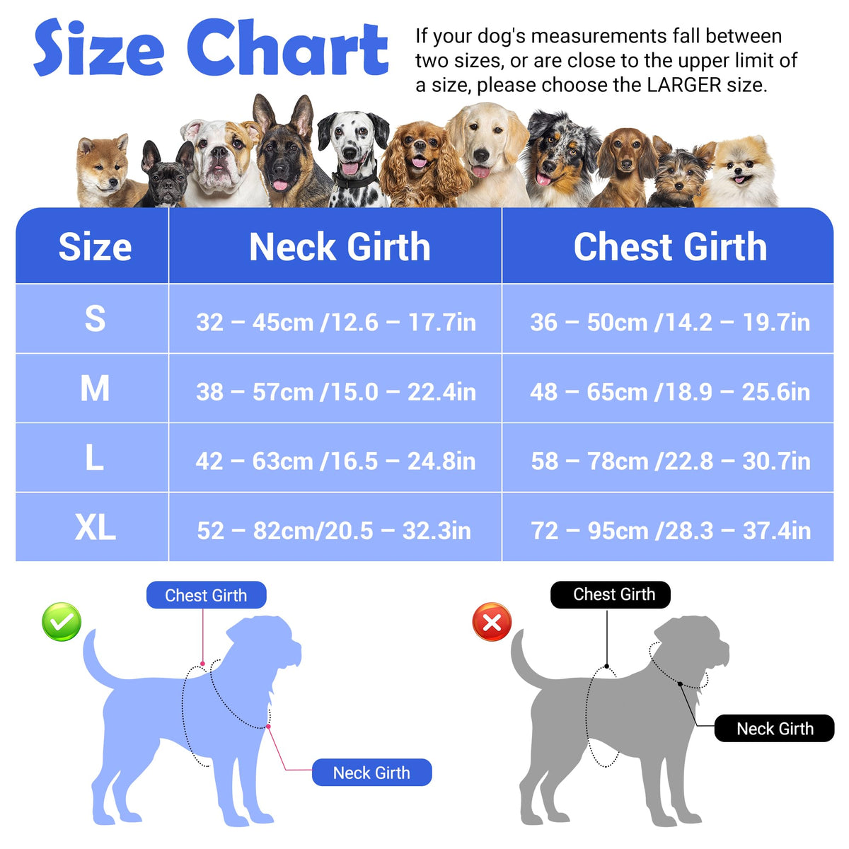 Dog Harness No Pull (Blue / Medium)