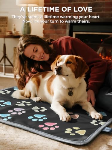 Pet Heating Pad for Cats & Dogs (40 X 28in / 1 pack black)
