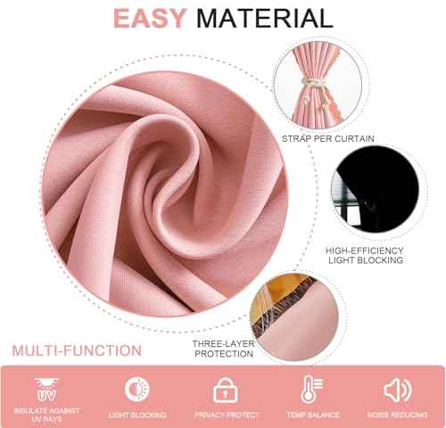 Adhesive Curtain (35"W x 71"L (Pack of 2) / Pink)