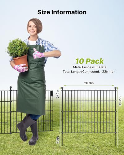 Garden Fence Animal Barrier with Gate 24in (24inx23ft)