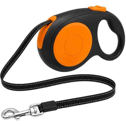 Stretch 26FT Retractable Dog Leash for Large Dogs up to 100lbs (OrangeBlack)
