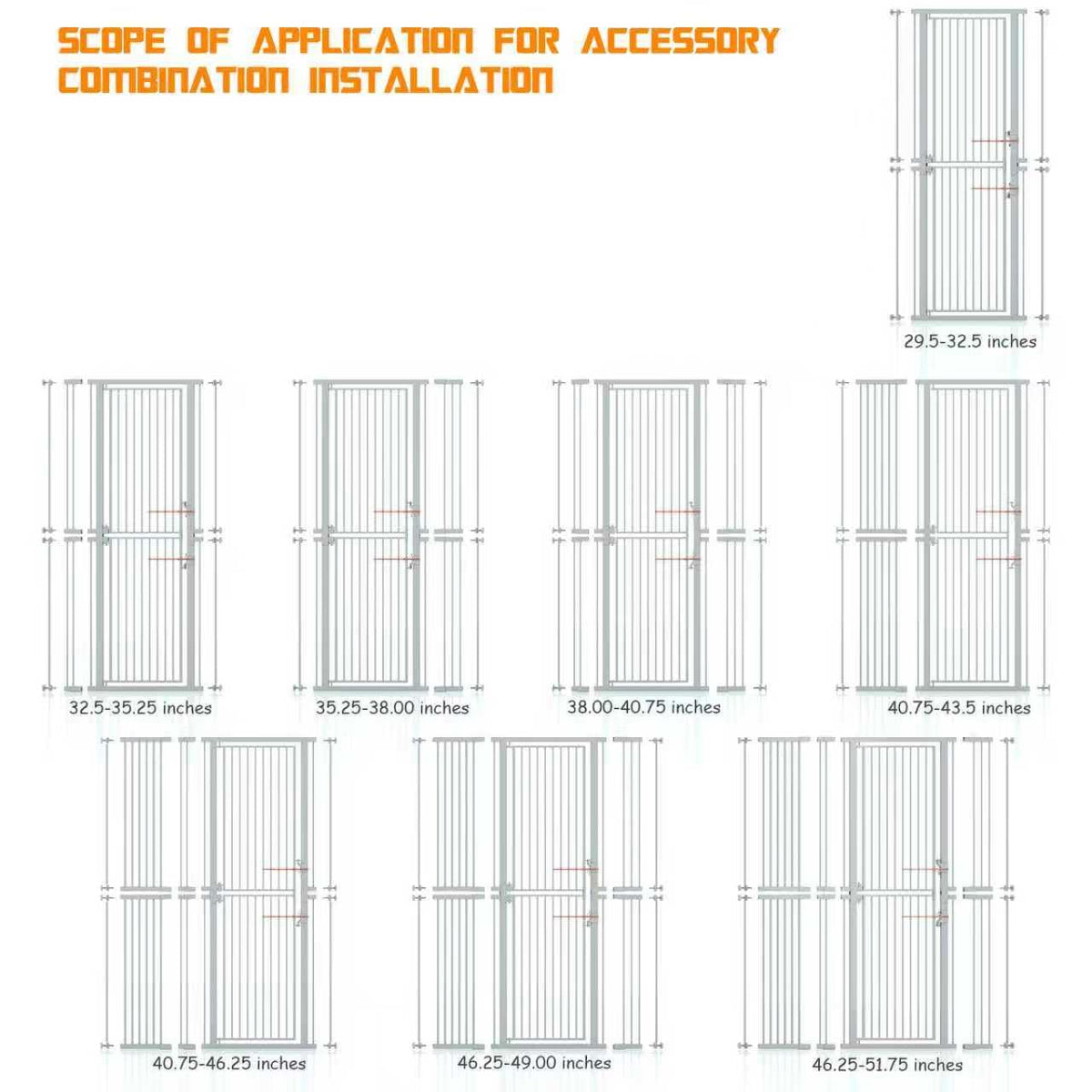 74.8" Extra Tall Pet Gate (White / 74.8" Tall, 29.5-51.6"WWide)