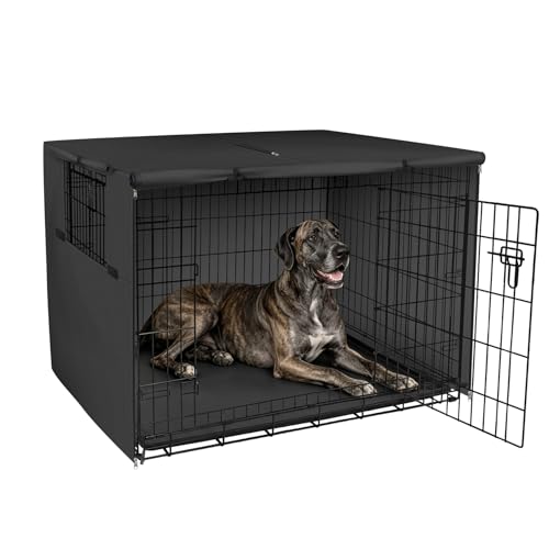 Dog Crate Cover (Black / 137 cm L x 94 cm W x 114 cm H)