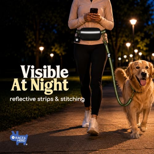 Dog Running Leash Hands Free (Olive)