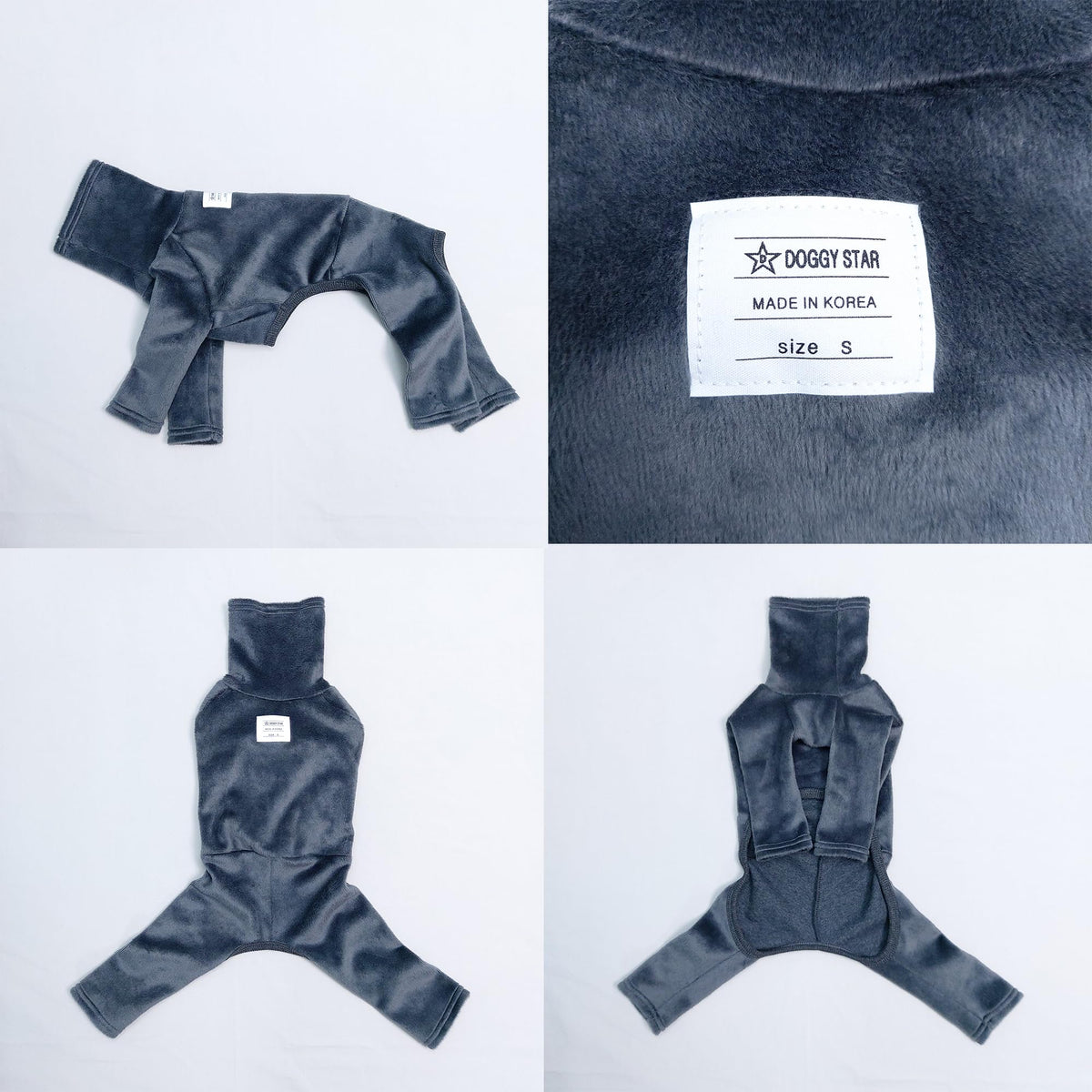 D Doggy Star Italian Greyhound Clothes Sweater Fleece Basic Onesie Whippet for Dog Turtleneck Outfits Coat (3XL / Flc Charcoal)