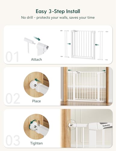 29 43" Baby Gate for Stairs (White / 30" Tall, 29-43" Wide)