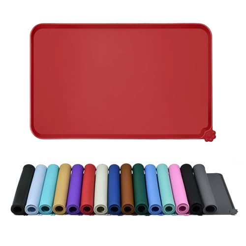 Silicone Pet Feeding Mat (Red / 22" x 14")