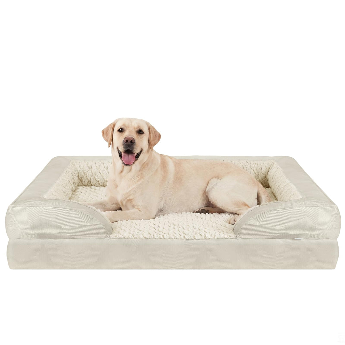 Jumbo Orthopedic Dog Bed for Extra Large Dogs (Beige / XL-PLUS (45"x 32"x 7.5"))