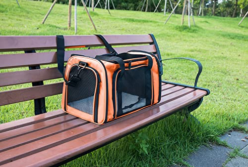 Soft Sided Carrier for Small Medium Cats Dogs (20.0"L x 13.0"W x 13.0"H / Orange)