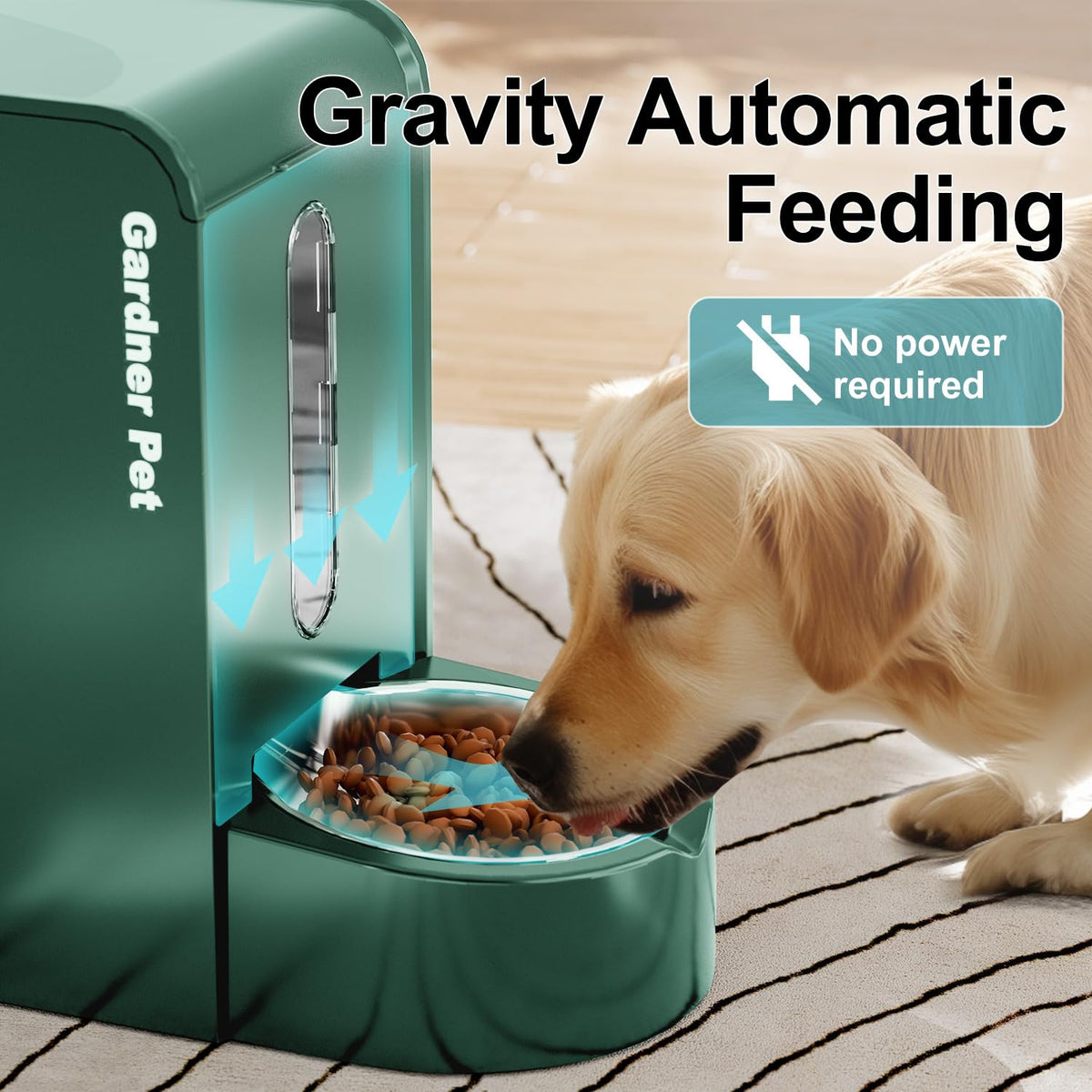Gravity Automatic Cat Feeder (Large (0.8 Gallon x 2) / Dark Green)