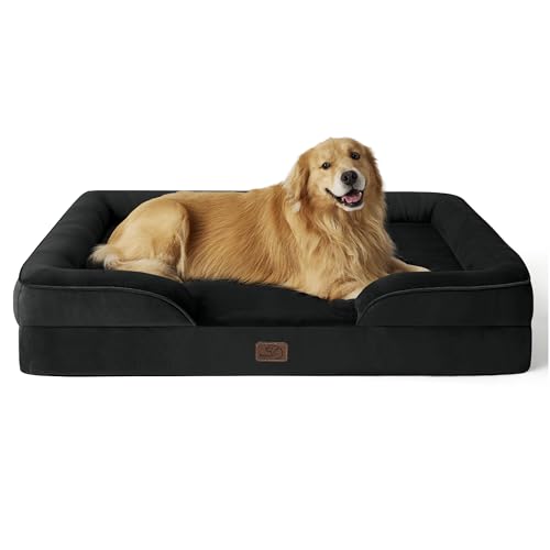 Orthopedic XLPlus Dog Bed Extra Large Washable Original Design (Black / 48"l X 35"w X 8"th)