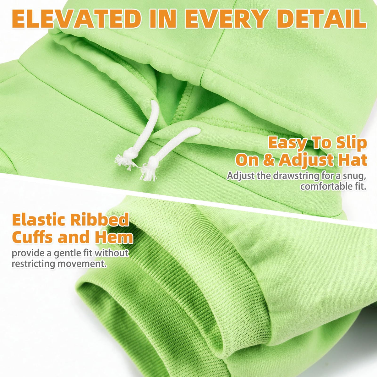 Dog Hoodie for Large Medium Small Dogs (Green / Small/Medium)