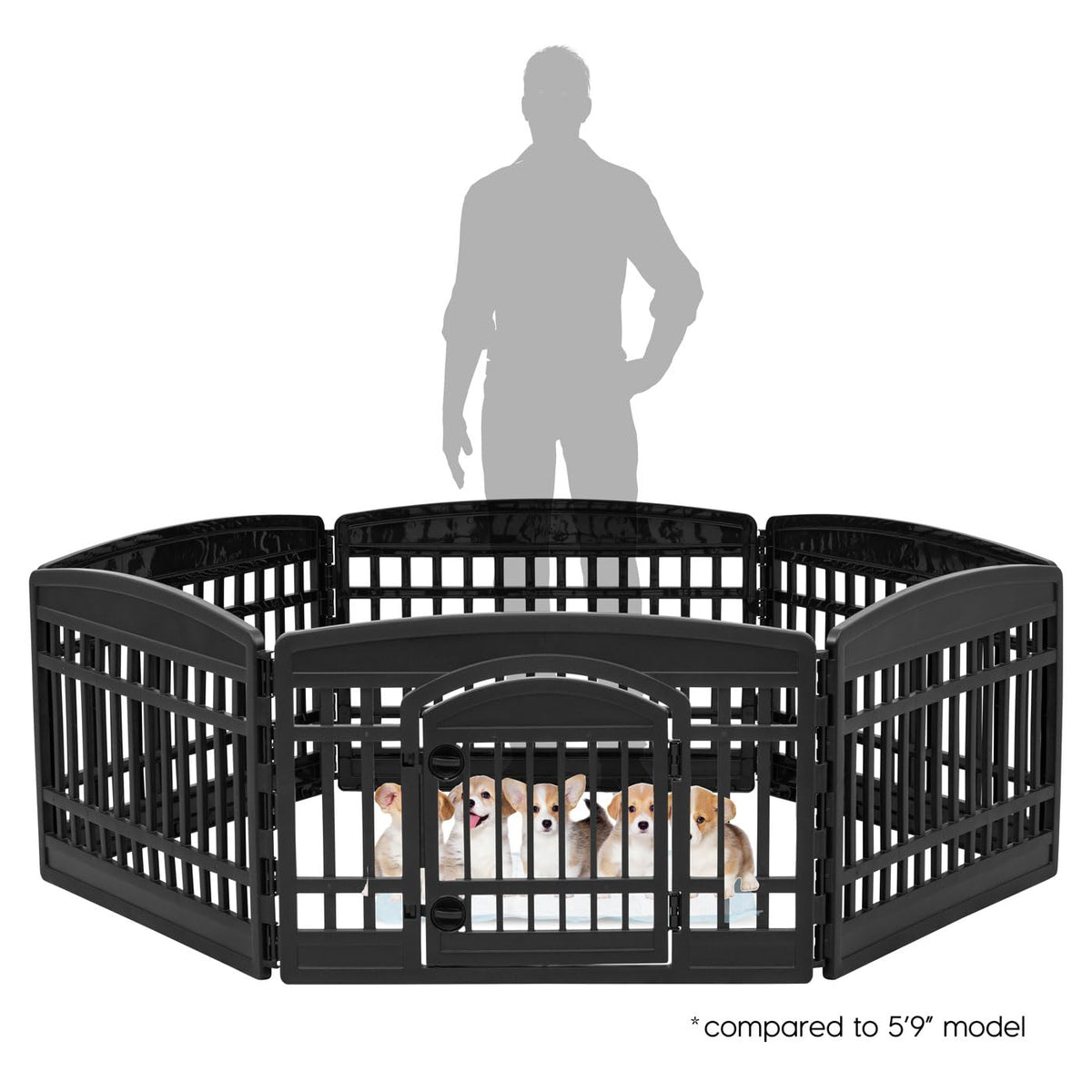 6 Panel Dog Playpen (6 Panel - 24" H / Black)