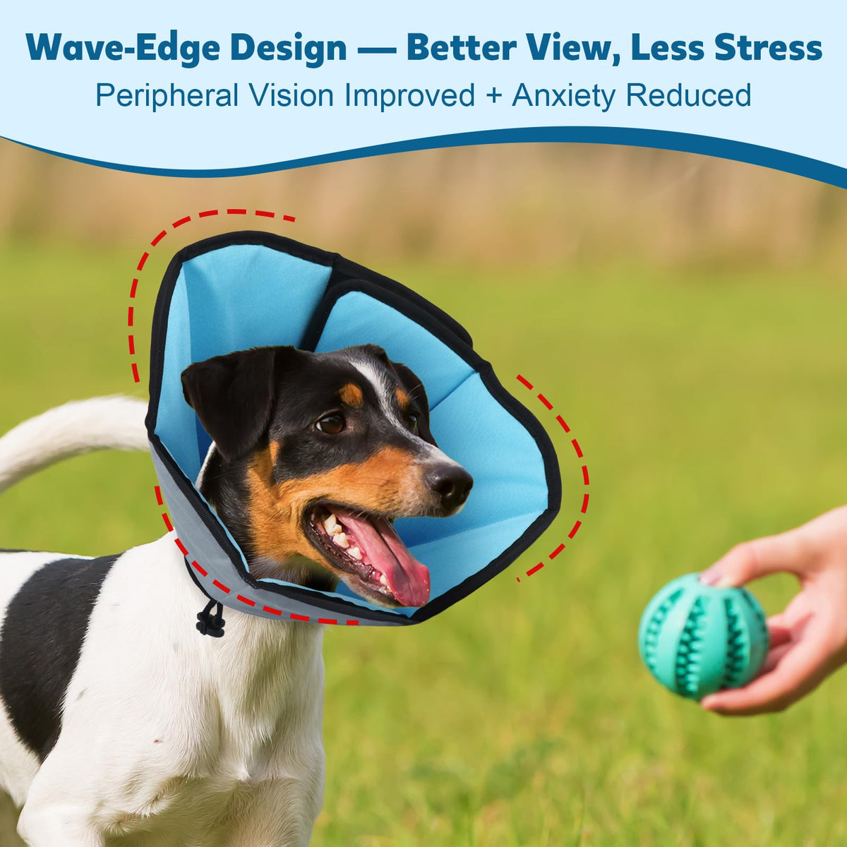 Soft Dog Cone Collar After Surgery (Blue / S(Neck:9.1"-10.7"/Depth:7.8"))
