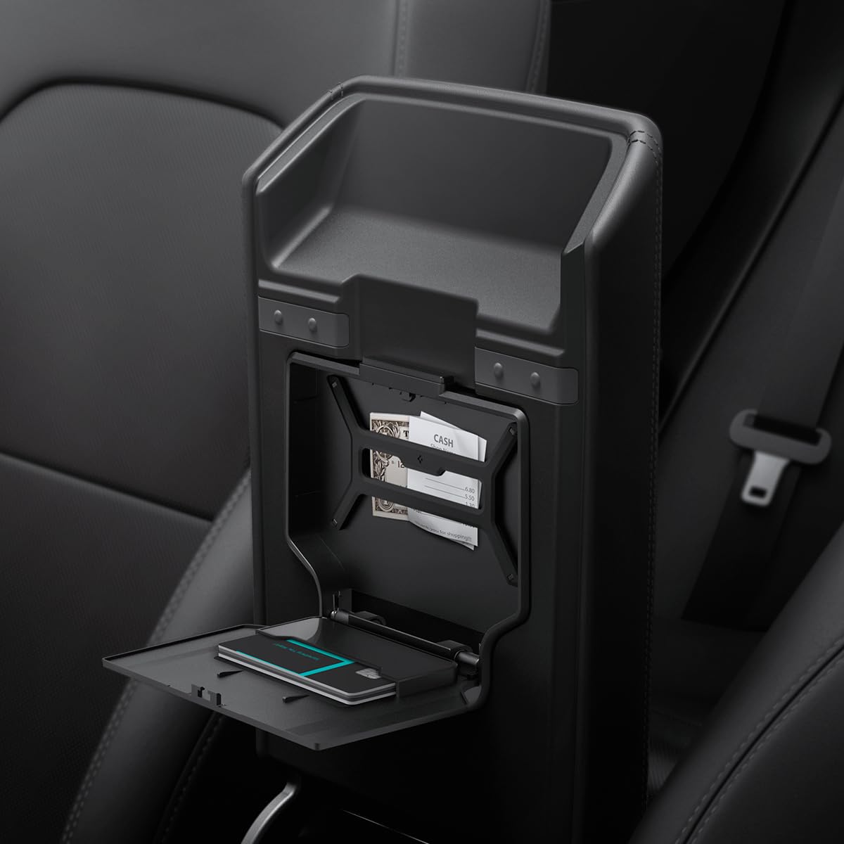 One Tap Hidden Storage Box for Tesla Model Y Juniper & Model Y L (Hidden Storage Box)
