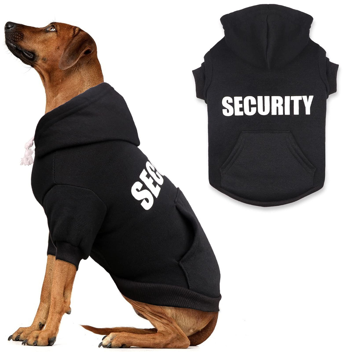 Dog Hoodie Security Dog Sweater Soft Brushed Fleece Clothes Hoodie Sweatshirt with Pocket for Small Medium Large Dogs (XX-Large)