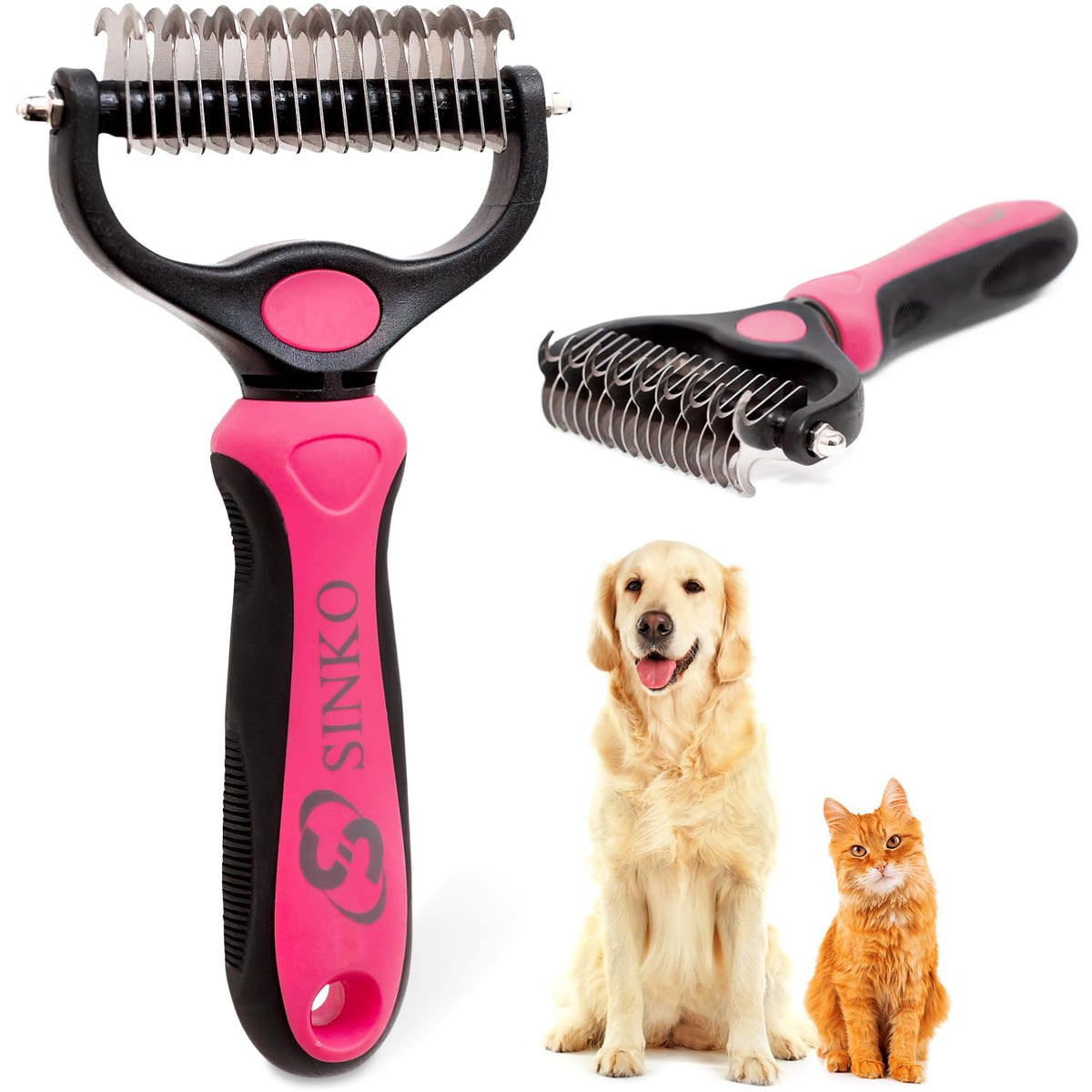 Shedding Brush For Dog and Cat (Pink)