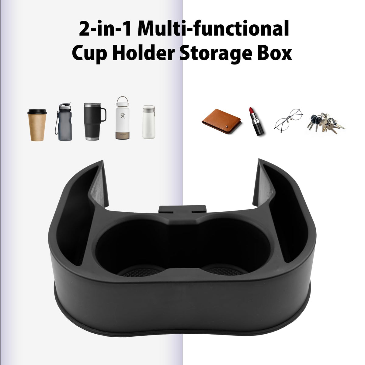 for 2022 2023 2024 2025 Maverick Accessories Cup Holder Expander Insert Organizer Cup Holders Expander Drink Holders 2PCS (2 in 1 Rear Cup Holder+2 in 1 Front Cup Holder)
