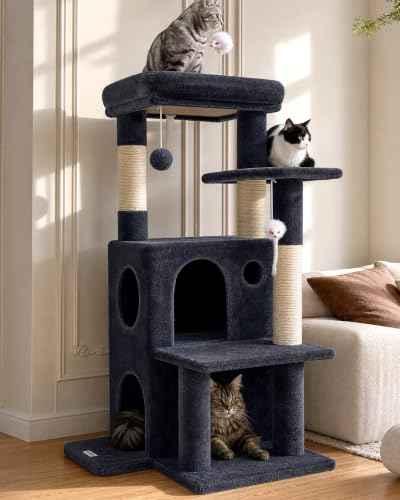 Cat Tree Tower for Indoor Cats Large Adult (Dark Grey / XL)