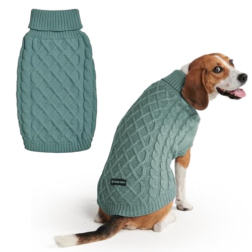 Knit Dog Sweater (Pine Green Cableknit / XX-Large)