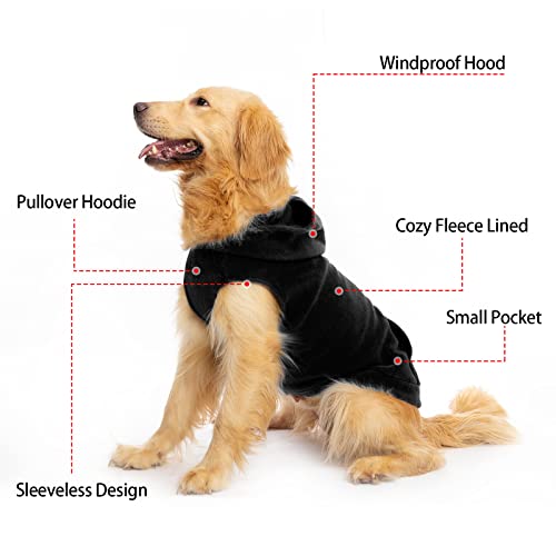 Fleece Dog Hoodie with Pouch (X-Large / Black)
