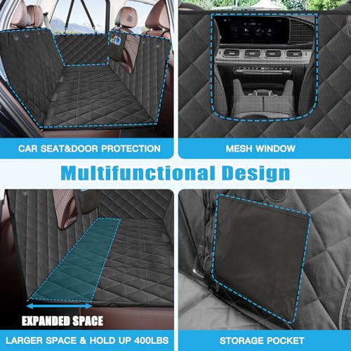 Hard Bottom Dog Car Seat Cover for Back Seat (Matte Black / Standard)