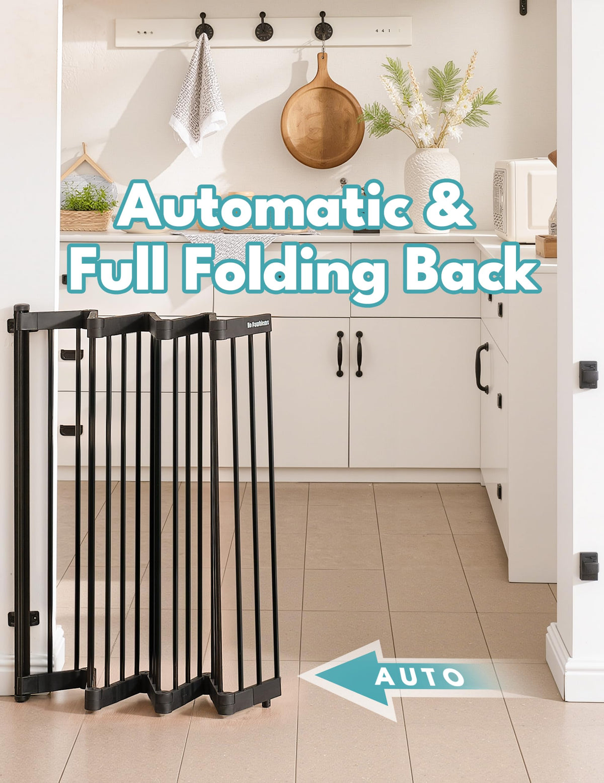 Retractable Safety Gate (Black / 51" Wide, 30" Tall)